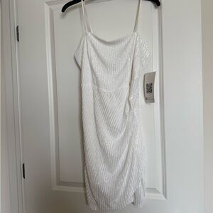 Emerald Sundae White Sequin Mini Dress